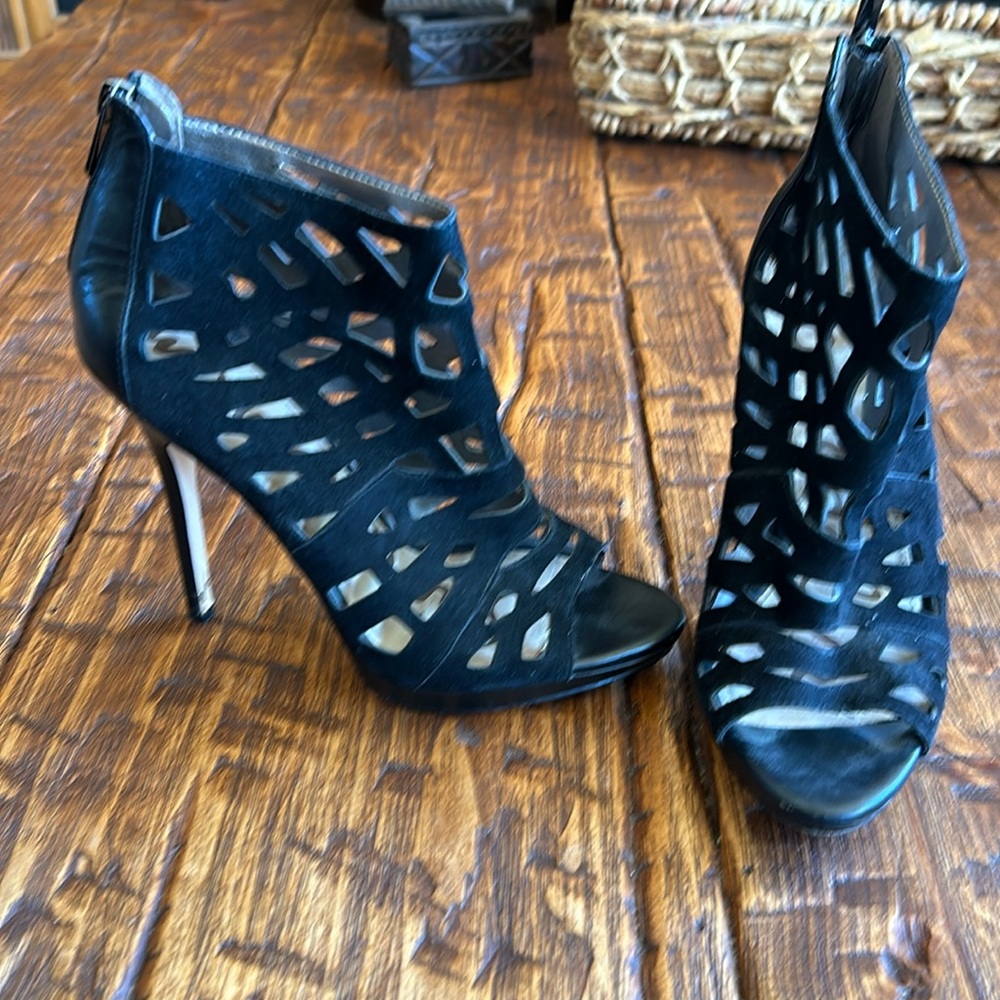 Sam Edelman zip back suede high heel bootie